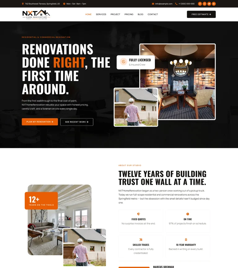 nxt home renovation