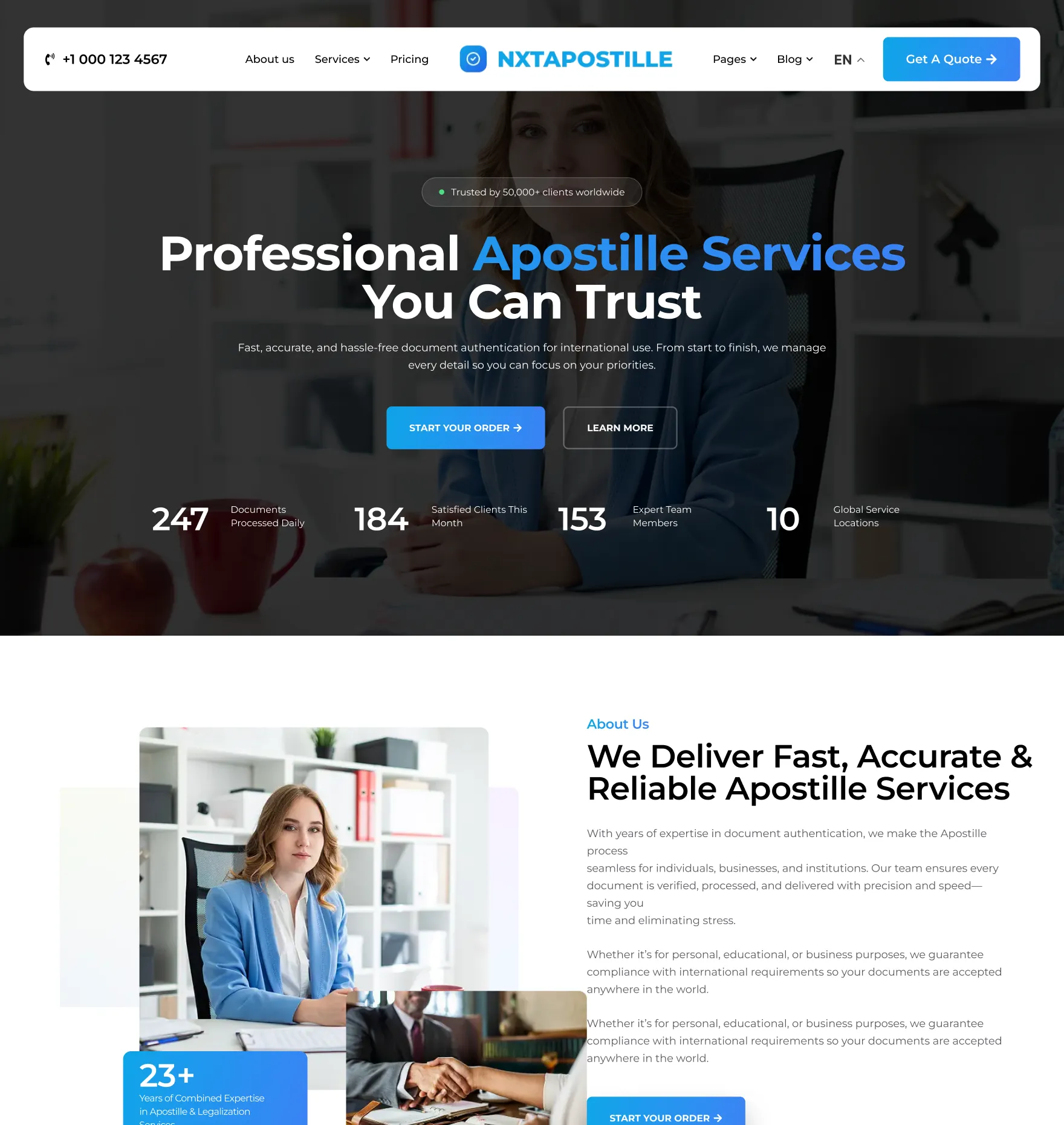 NXT Apostille - Free Apostille WordPress Theme